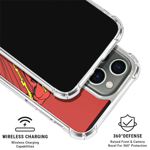 DC Comics The Flash Classic Action Pose Art iPhone 16 Pro Clear Case